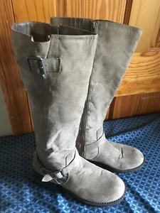 Botas KENNETH COLE REACTION para mujer 8 Med Tough Bet 16” de alto bronceado textil gamuza - Imagen 1 de 6