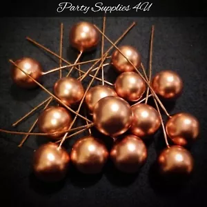 15pk Rose Gold berries Xmas Decoration/Fake/Wreath Making/Berry/Garland/Craft - Picture 1 of 1