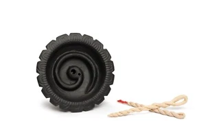 Handmade In Nepal Clay Incense Holder, Attractive Black Lotus Flower Design - Picture 1 of 6