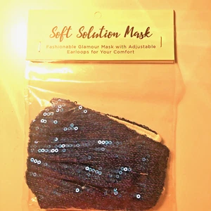 Face mask Sequin Sparkle Shimmering Royal Blue New - Picture 1 of 3