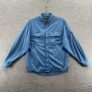REI Camicia Uomo Media Blu Cobalto Traspirante Rotolo Tab Manica UPF 40+ Bottoni - Foto 1 di 12