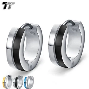 TT 4mm Width Stainless Steel Hoop Earrings (EH07) NEW - Picture 1 of 4