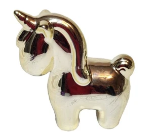 Figura mística unicornio dorado Fairycore cerámica magia mitología coleccionable  - Imagen 1 de 10