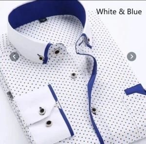 Camisa de vestir formal estampada informal de negocios de manga larga para hombre Moda: - Imagen 1 de 4