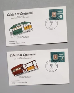 us stamps cable car centennial california collectors club 1/1/1973 - Picture 1 of 4