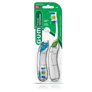 GUM Folding Travel Toothbrush, 2ct, Soft Bristled Adults, Compact Head - Picture 1 of 8