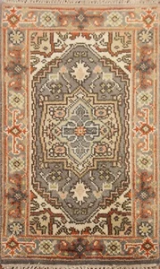 Geometric Gray Heriz Serapi Oriental Small Rug 2'x3' Wool Hand-knotted Foyer Rug - Picture 1 of 12