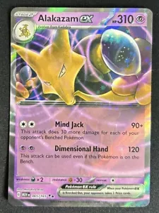 Alakazam ex 065/165 Escarlata y Violeta 151 Doble Raro Holo Pokemon Juego de Cartas Coleccionables Casi Nuevo - Imagen 1 de 2