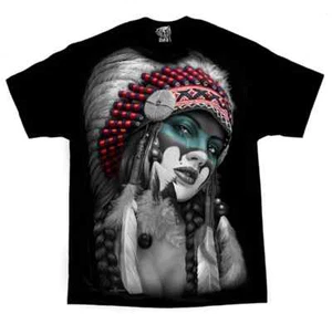 DGA T Shirt Lady Warrior Native American Lowrider Chicano Art David Gonzales - Picture 1 of 2