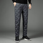 Winter Men Tapered Joggers Warm Duck Down Quilted Padded Pants Long Trousers
