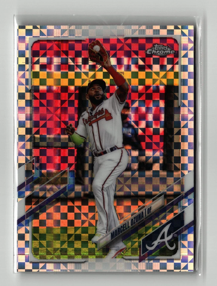 2021 Topps Chrome #202 Marcell Ozuna X-Fractor - Image 1 of 2