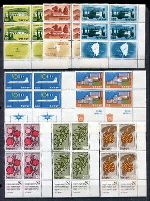 Israel 1959 MNH Tab Blocks Complete Year Set - Image 1 of 2