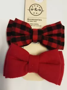 Bond & Co 2er Set Halsbandfliegen für Hunde rot & schwarz Büffel Karo & rot neu mit Etikett! - Bild 1 von 3