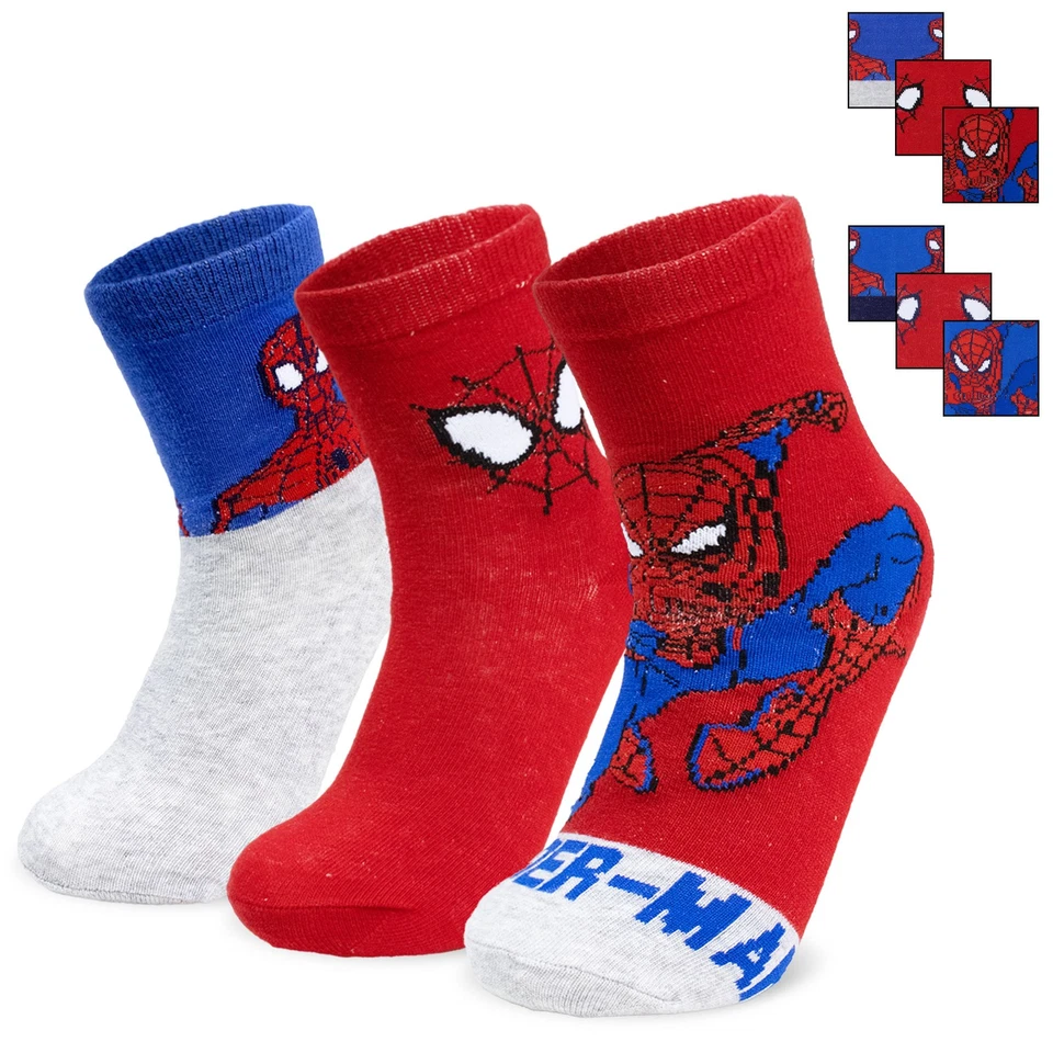 Calzini per bambino Marvel Spiderman set 3 paia di calze in cotone bimbo 7113 - Imagen 1 de 1
