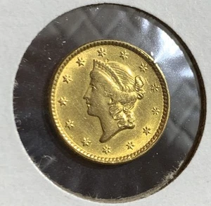 1851 US ONE DOLLAR GOLD COIN AU - Picture 1 of 2