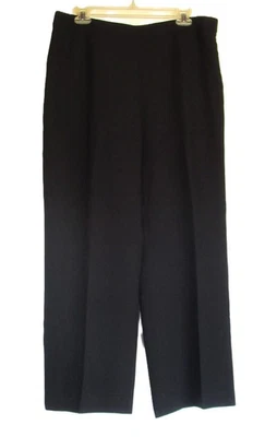 Le Suit Women Dress Pants Wide Leg Lined Career Office Black Side Zip Size 12 - Image 1 of 4