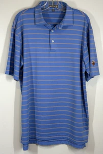 Peter Millar Sommer Komfort Herren Polo Golf Shirt Größe Large blau/braun gestreift - Bild 1 von 8