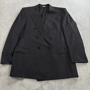 Brioni Double Breasted Blazer Jacket Blue Mens 42R Striped Blue Coat 100% Wool - Picture 1 of 11