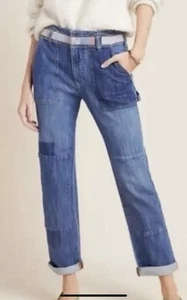 Pilcro & The Letterpress Anthropologie High Rise Embroidered Carpenter Jeans 26 - Bild 1 von 12