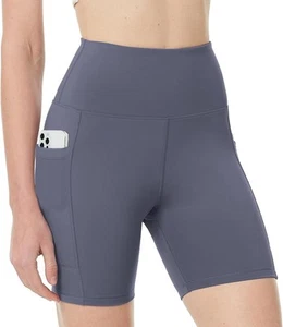 Yoga Shorts for Women with Pockets Biker High Waisted XX-Large, Grey - Picture 1 of 5