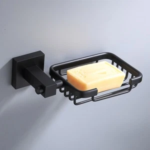 Space Aluminum Soap Tray for Bathroom Wall Mounted with Rounded Corners Design - Picture 1 of 12
