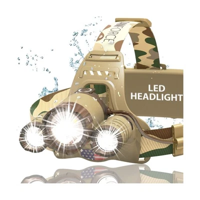 DanForce Camouflaged Headlamp Ultra Bright USB Rechargeable Head lamp. Tactic... - Image 1 of 4