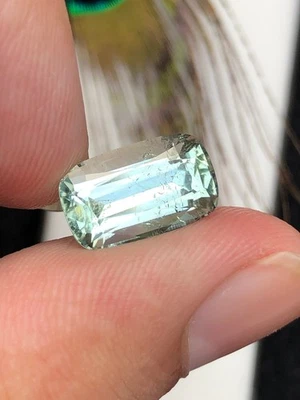 4.97 CT Natural Cushion Cut Seafoam Color Tourmaline Gemstone Origin Afghanistan - Image 1 of 4