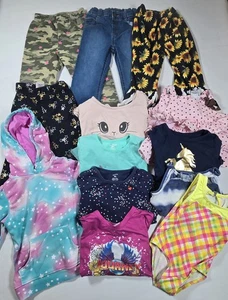 4T & 5T Month Baby Girl Clothes Bundle: Shirts, Pants, Dresses, etc. 13 items - Picture 1 of 8