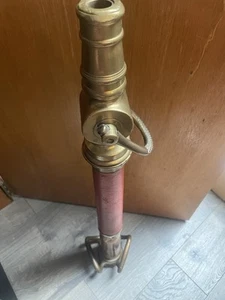 Vintage Brass Fire Playpipe W/Nozzle 32” Eureka Fire Hose division - Picture 1 of 16