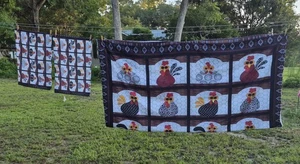 Queen Size Chicken Duvet Cover W/2 Shams - Picture 1 of 1