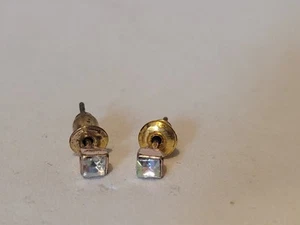 Small Square Diamond Styled Stud Earrings - Picture 1 of 3
