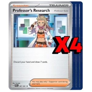 4x Professor's Research Sada 087/091 HOLO Playset Paldean Fates Pokemon Cards - Picture 1 of 1