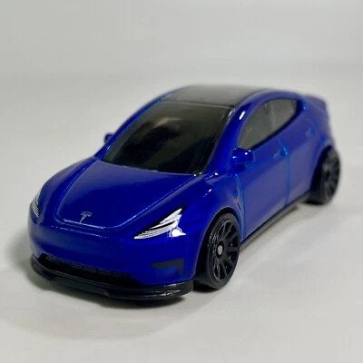 Tesla Modelo Y Azul Escala 1:64 Diecast Diorama Modelo Coche #15 Foto 1 de 4