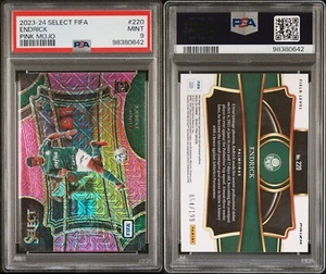 2023-24 Panini Select FIFA Endrick #220 Rookie Field Level Pink Mojo /199 PSA 9 - Picture 1 of 3