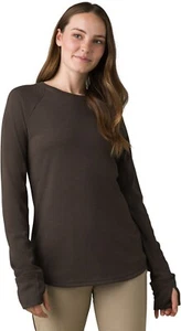 NEW prAna $110 WOMEN'S WENSLEY CREW IN BLACK OLIVE SZ M MEDIUM - Picture 1 of 4