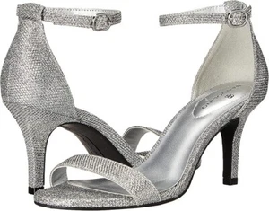 Bandolino Women's Classic Style Silver Madia 2 Dressy Heeled Sandals, Sz 7 - Picture 1 of 11