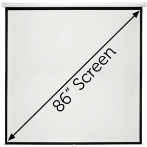 86 Zoll manuell herunterziehbare Projektorleinwand 4:3 Wand Deckenhalterung Heimfilm Kino - Bild 1 von 1