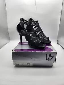 Lane Bryant neri con cinturini tacchi trasparenti da donna taglia 8 W - Foto 1 di 8