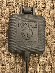 Vintage Rome 28 inch Cast Iron Square 4 Inch Pie Maker Camping Fire Pit Toasting - Picture 1 of 7