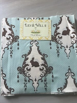 Lily & Will II By Moda Layer Cake 39 Squares.  Blue - Image 1 of 2