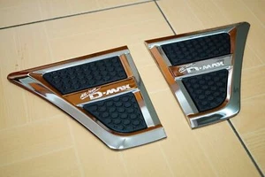 ISUZU ALL NEW D-MAX 2012-2015 PAIR FRONT CHROME/BLACK WHEEL ARCH TRIM - Picture 1 of 7