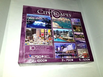 Sure-Lox 10 City Scapes Puzzles 6750 Total Pieces 5-500 3-750 and 2-1000 NEW!!!! - Image 1 of 4