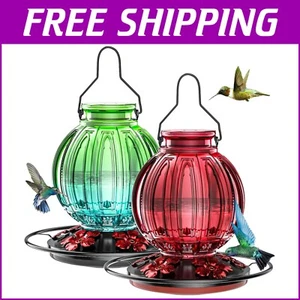 Beautiful Leak-Proof Hanging Hummingbird Feeders for Garden - 26 Oz Capacity - Picture 1 of 9