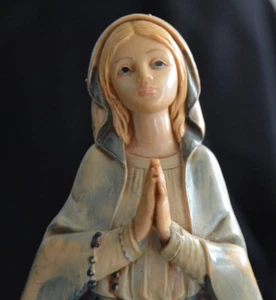Vintage Statue der Jungfrau Maria Made Italy Depose 410 Carrara Marmorsockel LESEN - Bild 1 von 14