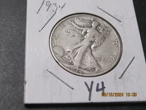 1934 90 % SILVER WALKING LIBERTY HALF DOLLAR y4 KEY DATE - Picture 1 of 3