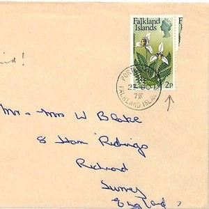 FALKLAND ISLANDS Cover 1975 2p FLOWERS Commercial Air Mail AGRICULTURE SS165 - Picture 1 of 3