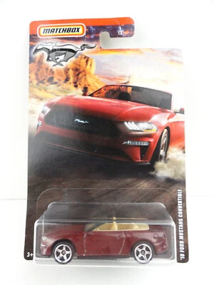 2020 Matchbox Ford Mustang #1 ‘18 Ford Mustang Convertible (Dark Red) - Image 1 of 4