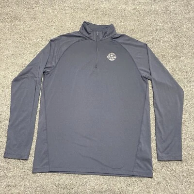 Disney Cruise Line Sweater Mens Small Blue Quarter Zip Mickey Pullover UPF Light - Image 1 of 4