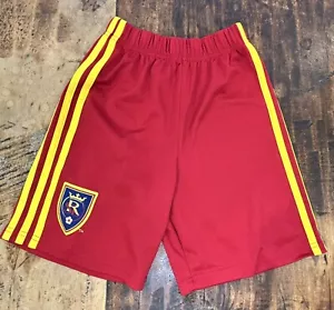 Real Salt Lake Adidas Shorts Youth Large 7 Red Claret - Picture 1 of 3