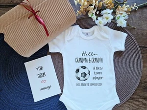 Soccer Pregnancy baby announcement gift box, Surprise for Future Grandparent - Picture 1 of 7